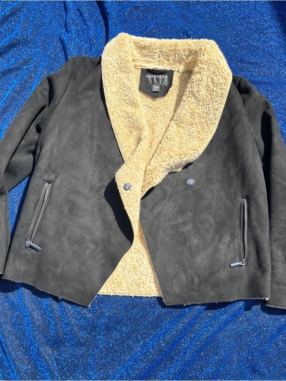 Bernardo Black and Cream Poncho